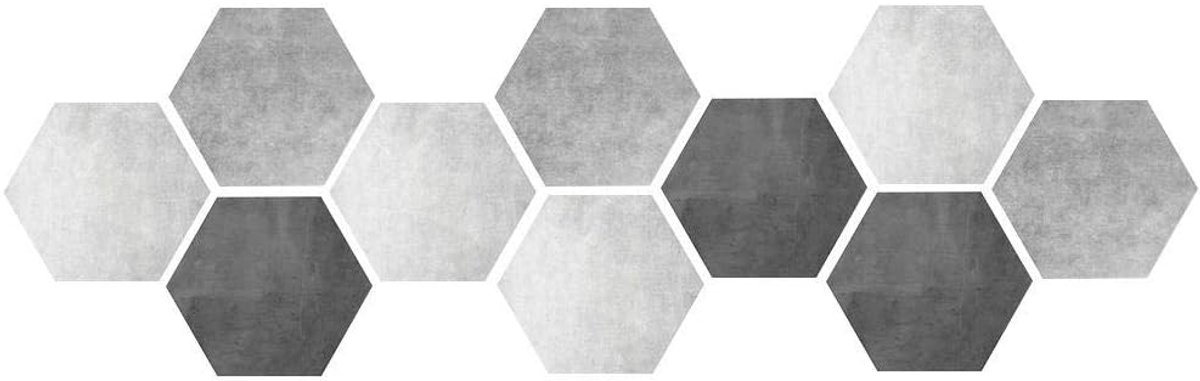 10 stks waterdichte antislip zeshoekige zelfklevende grijs wit modieuze en conceptuele modellen keramische tegel muur vloer stickers home decor