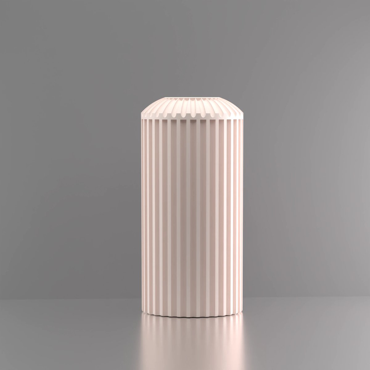 3d-gezellig Napels - Vaas - Creme (Ivory) - Maat 25 cm - 100% gerecycled PLA (bioplastic)