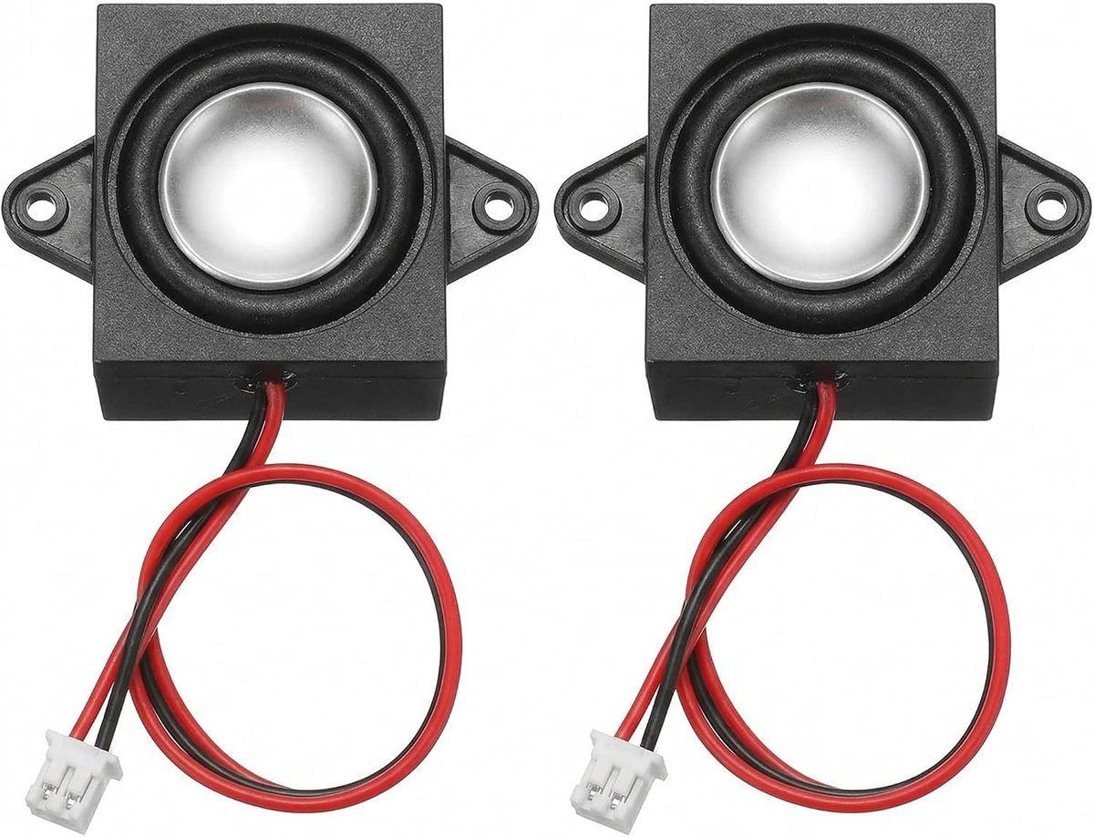 Compatibel met Arduino met stabiele prestaties, Jst Ph2.0 luidspreker, 3 W, 4 ohm, voor reclamemachine en robot, set van 2 compacte stereoluidsprekers