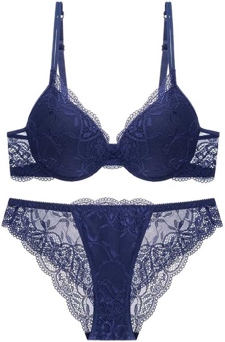 Bras Voor Vrouwen Kant Push Up Gewatteerde Onderdraad Lift Up Ondersteuning Dagelijkse BH Set