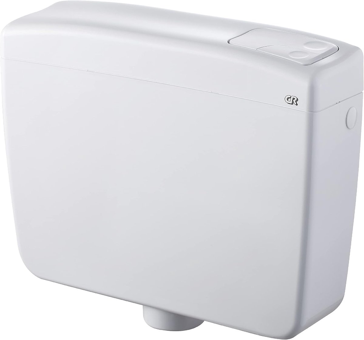 Buiten toilet spoelbak 3/9 liter compleet met dubbele afvoer en dubbele knop, wit