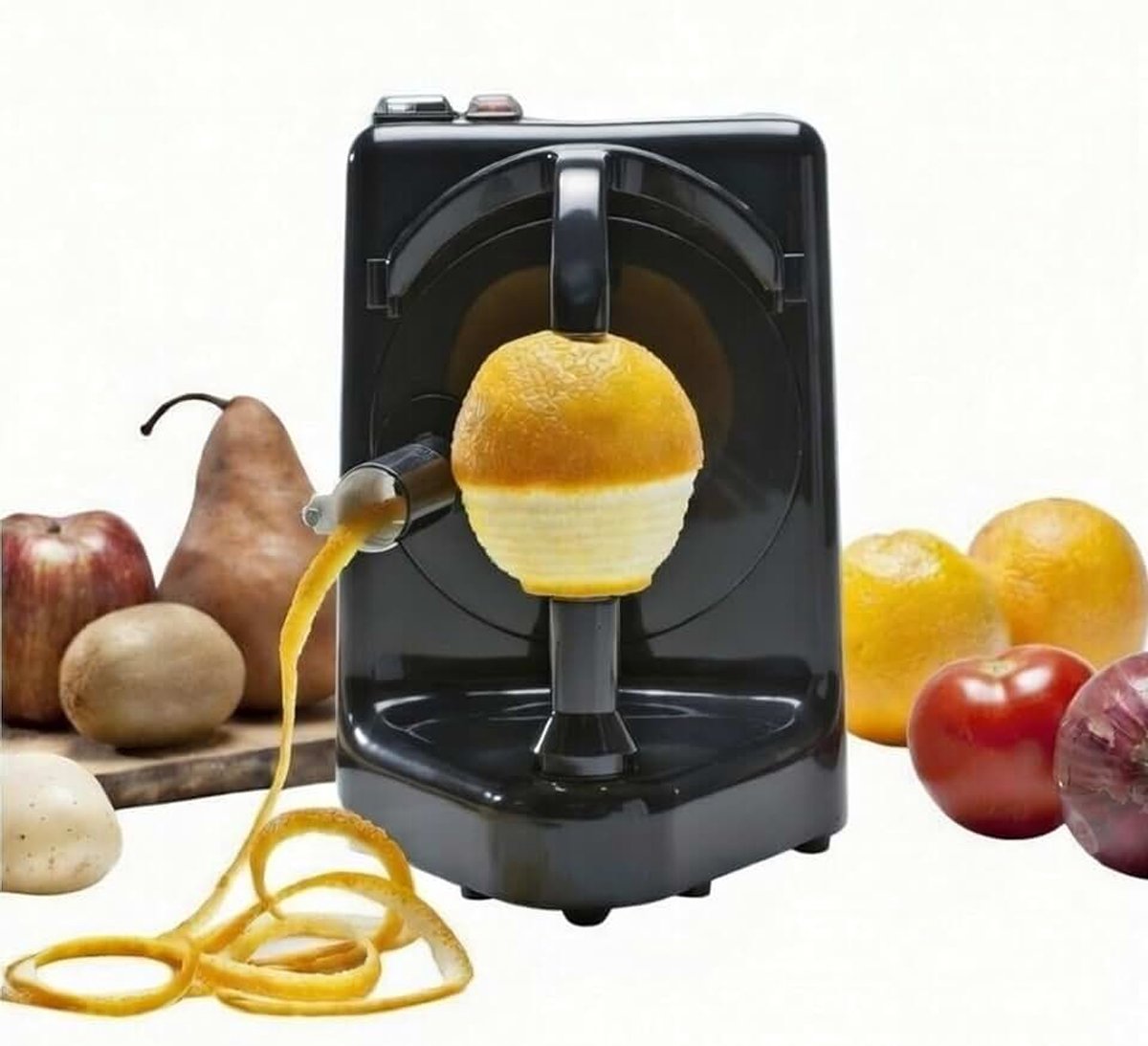 Orange Peeler, professionele elektrische aardappelschiller voor aardappelen, sinaasappelen, tomaten, kiwi's, perziken en andere vruchten of groenten, lemmet van roestvrij staal, 2026 (z