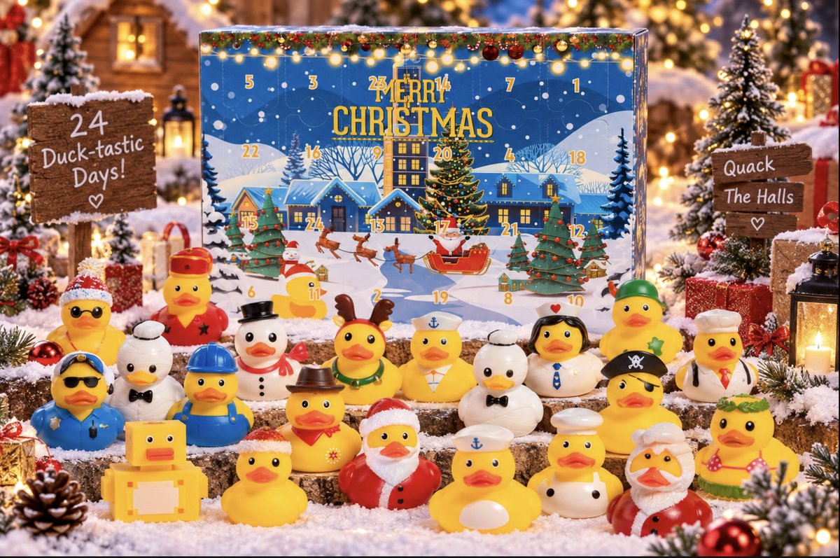 Kerst Badeend Adventskalender - Adventskalender - 24 Kerstthema Cadeaus - Ideaal voor kinderen en huisdieren - Aftelkalender