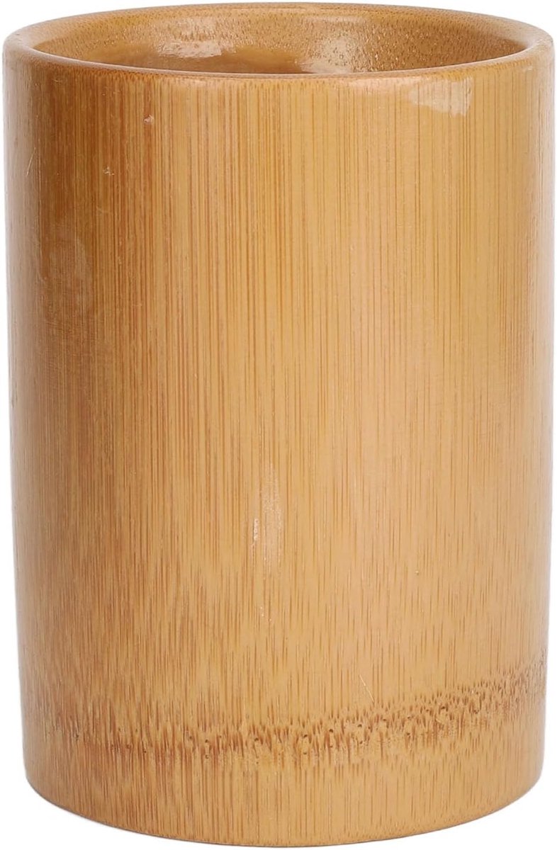 Bamboe Standaard, Bamboe Standaard Waterdichte Bamboe Opslagcontainer Desktop Cilinder Bamboe Standaard voor Manicure Scheergereedschap