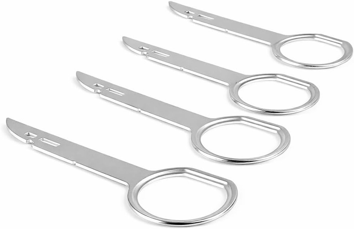 Radio Removal Tool Key DIN Release Sleutels Compatibel met FORD Focus Transit Connect Fiesta Fusion C-Max Mondeo Mk S St 6000 CD Sony 6 Disc Head Unit CD Speler Pins Gereedschap 4 stks Dubbele