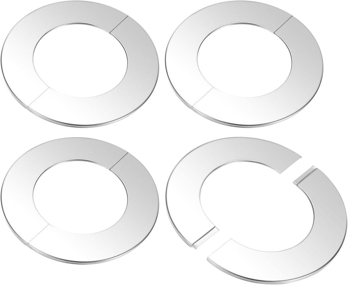 4-Pack Muursplitflens, voor 80mm/3,1 Inch OD Pijp 304 Roestvrijstalen Escutcheon Ronde Zelfklevende Sanitair Afdekplaten voor Waterpijp/Kraan