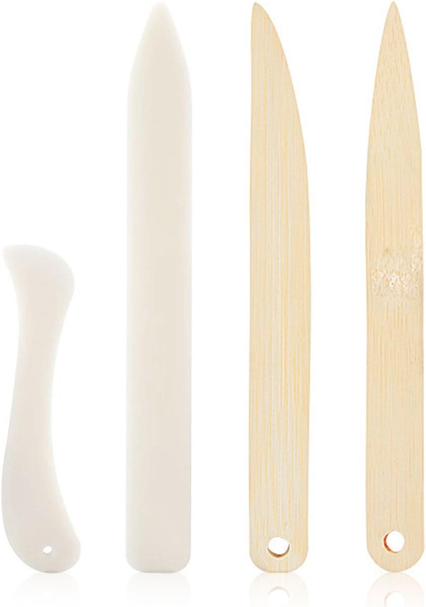 4 stuks Falzbrett, Hout voor papier, Folder Schneide tassen, Bindenboek Falz, Falzen Falzmachine, Groove Kit botten, Schneidebrett gereedschap omslagen, Werkzeug, Falzbein voor papier