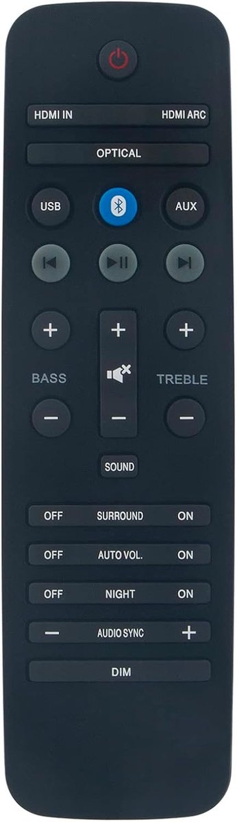 Afstandsbediening YKF297-009 Geschikt voor Philips Fidelio Soundbar Speaker HTL9100