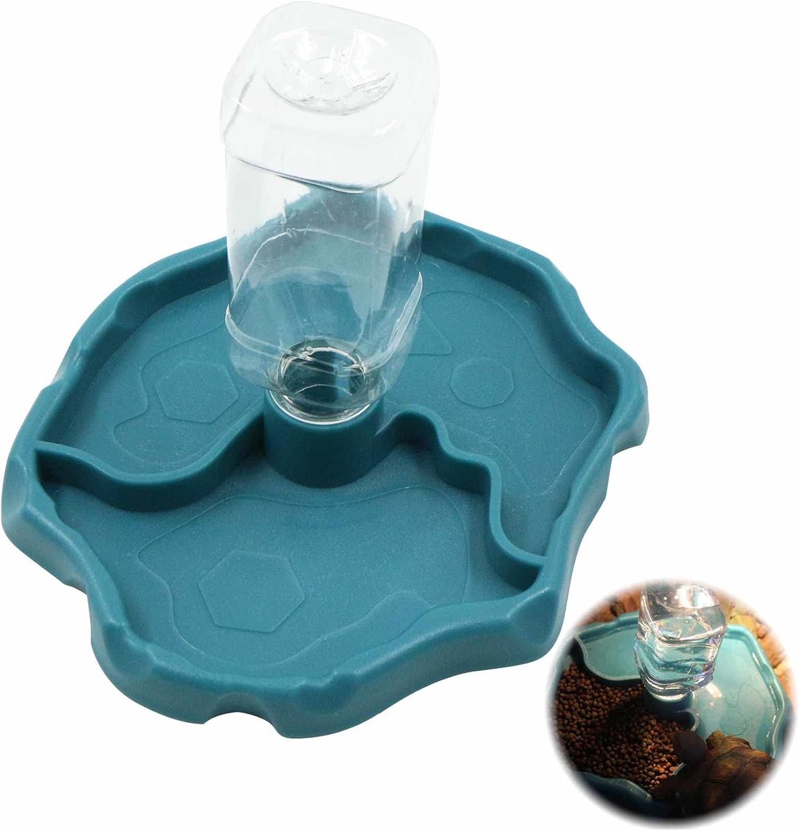 Waterdispenser voor dieren, blauw, 288 g, kunststof, reptielenaccessoires voor schildpad, hagedis, schildpad