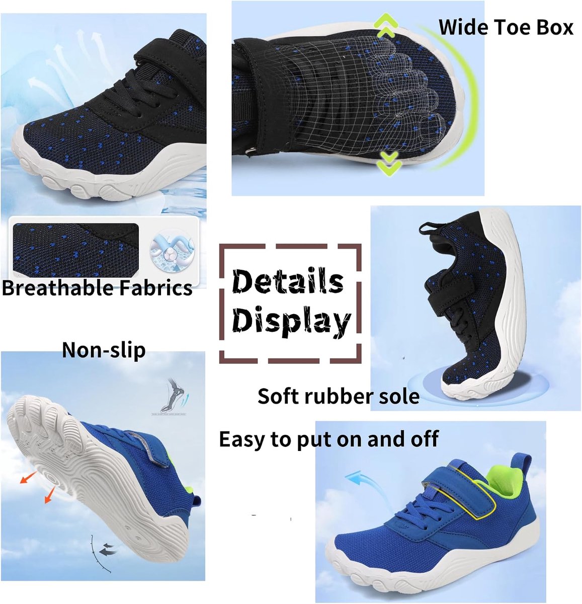 Blotevoetenschoenen voor jongens en meisjes, wandelschoenen, ademend, blote voeten, minimalistische trekkingschoenen, antislip, uniseks