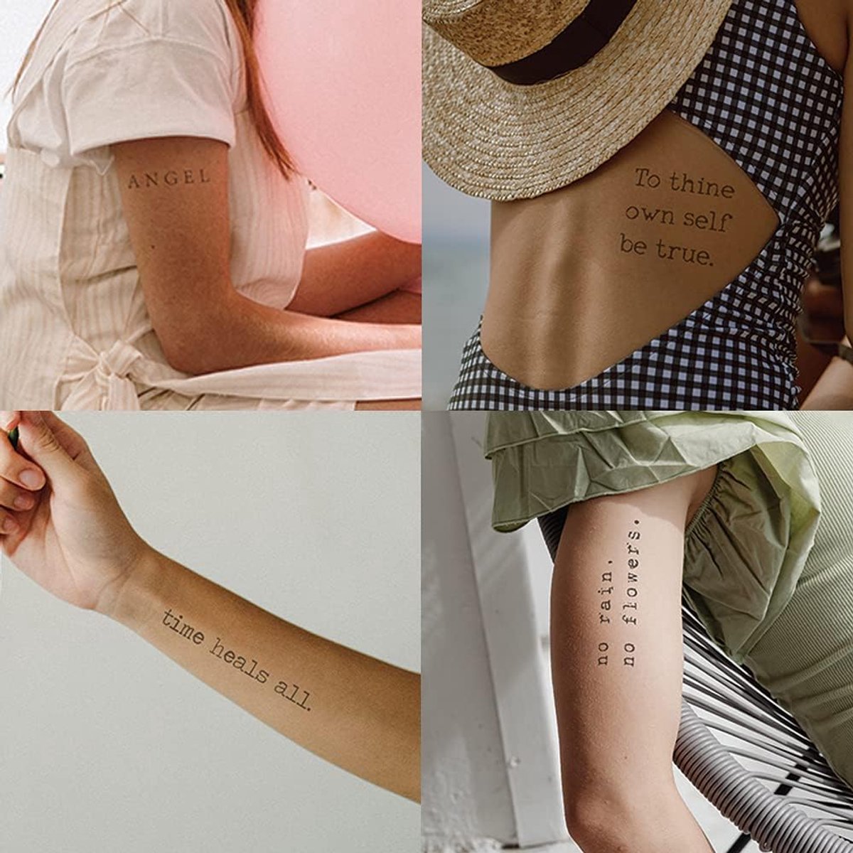 Realistische Inspirerende Woorden Tijdelijke Tatoeages 20 Ontwerpen Grote Waterdichte Citaten Tatoeages Voor Dames en Heren 2 Vellen