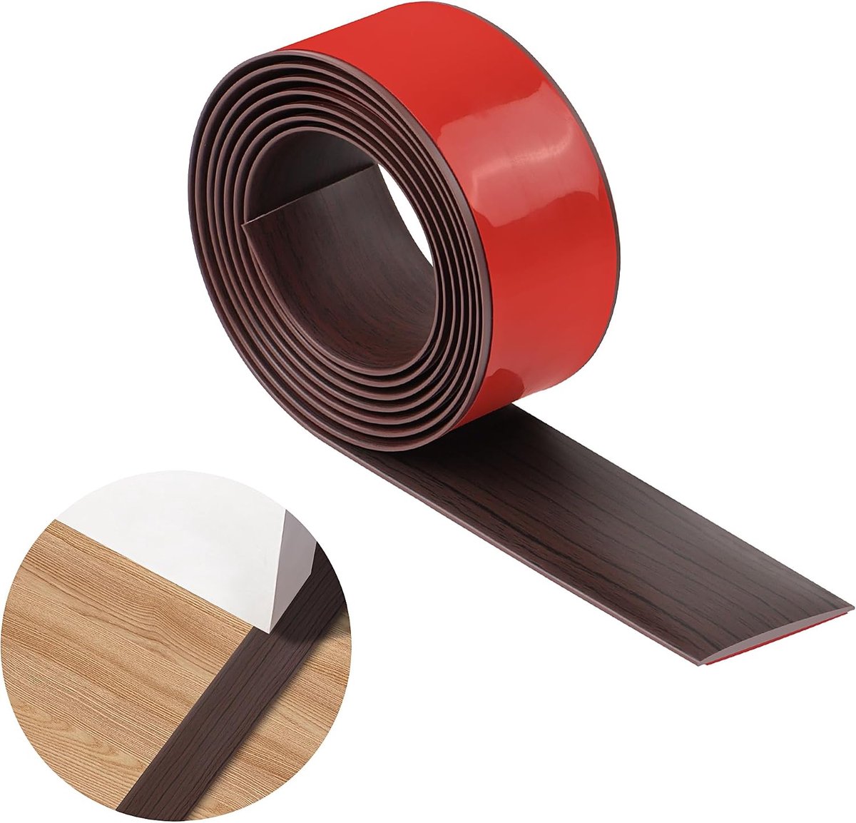 200 cm x 5 cm vloerovergangsstrips, PVC zelfklevende drempelstrips voor deuropeningen, waterdicht en slijtvast, tapijtdeurstrips, geschikt voor randen van deuren, ramen, vloeren