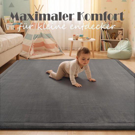 Home Tapijt Voor Kinderen Vloerkleed Kinderkamer Zacht Antislip Modern, Maat:200x350 cm, Kleur:Antraciet — afbeelding 4