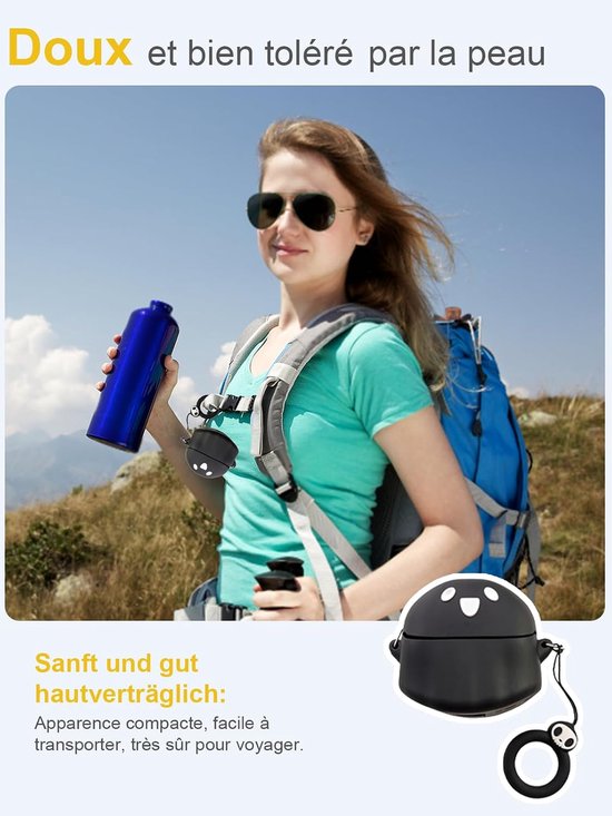 Hoofdtelefoon, hoes voor Google Pixel Buds Pro, zachte siliconen beschermhoes, huidvriendelijk, spookvormig etui met koord, volledige bescherming, zwart — afbeelding 5
