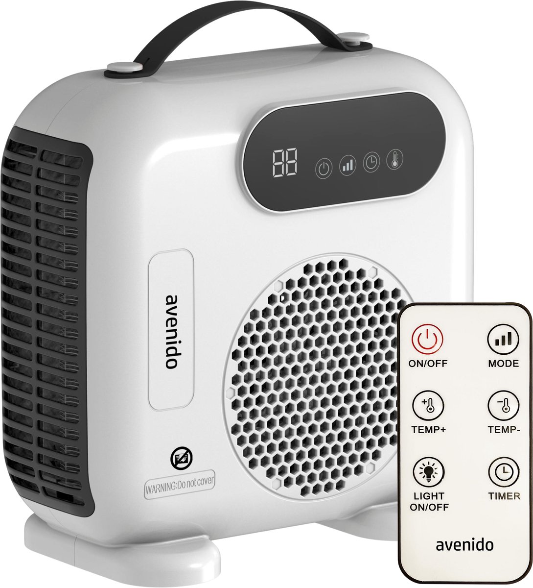 Jensaro Ventilatorkachel 2000W - Thermostaat 15-40°C - 24U Timer - Afstandsbediening - LED Display - 2 Standen - Koudeluchtfunctie