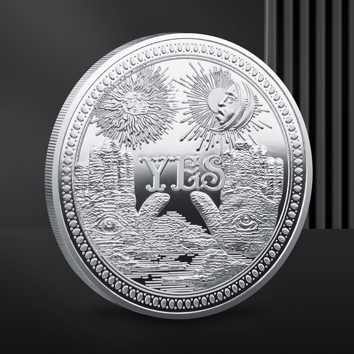 Nee Uitdagingsmunten, 1 stuk Ja Nee Herdenkingsbadge Ja/Nee Gedenkteken van metaal Ja of Nee Herdenkingsmunten Zilver (stijl 2)