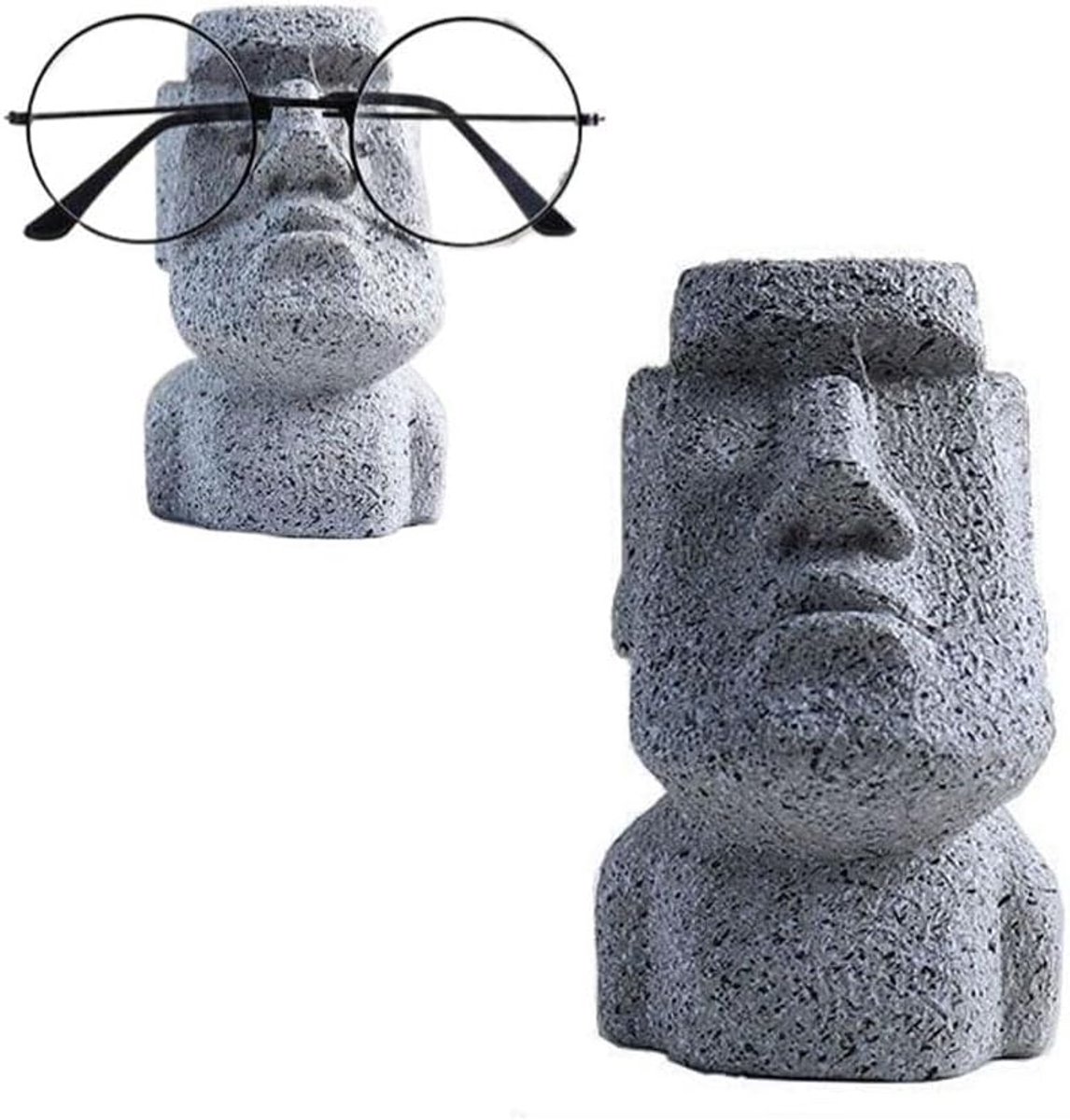 Man brillenhouder, creatieve brillenhouder, brillenmontuur, abstract beeld, hars brillen displaystandaard (grijs)
