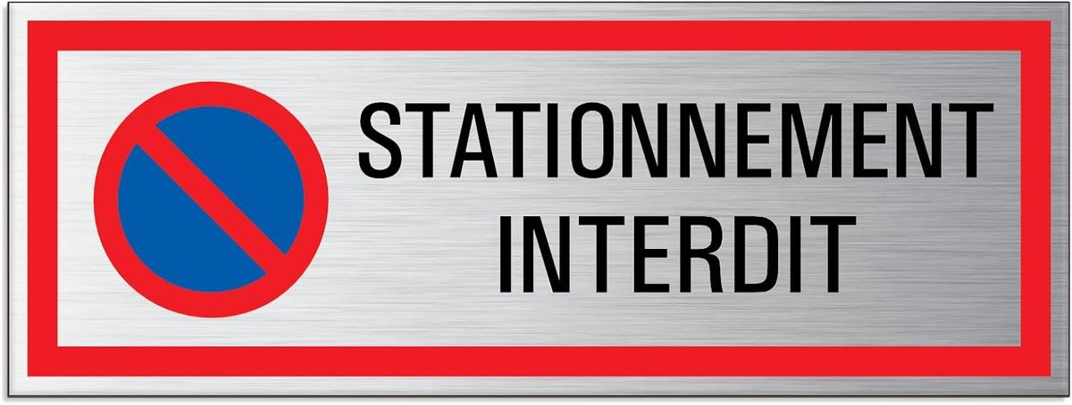 Verboden te parkeren, 175 x 65 mm, aluminium, zelfklevend, weerbestendig en uv-bestendig