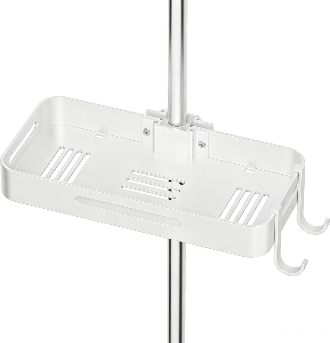 Doucheplank zonder boren, doucheservies, aluminium, wit