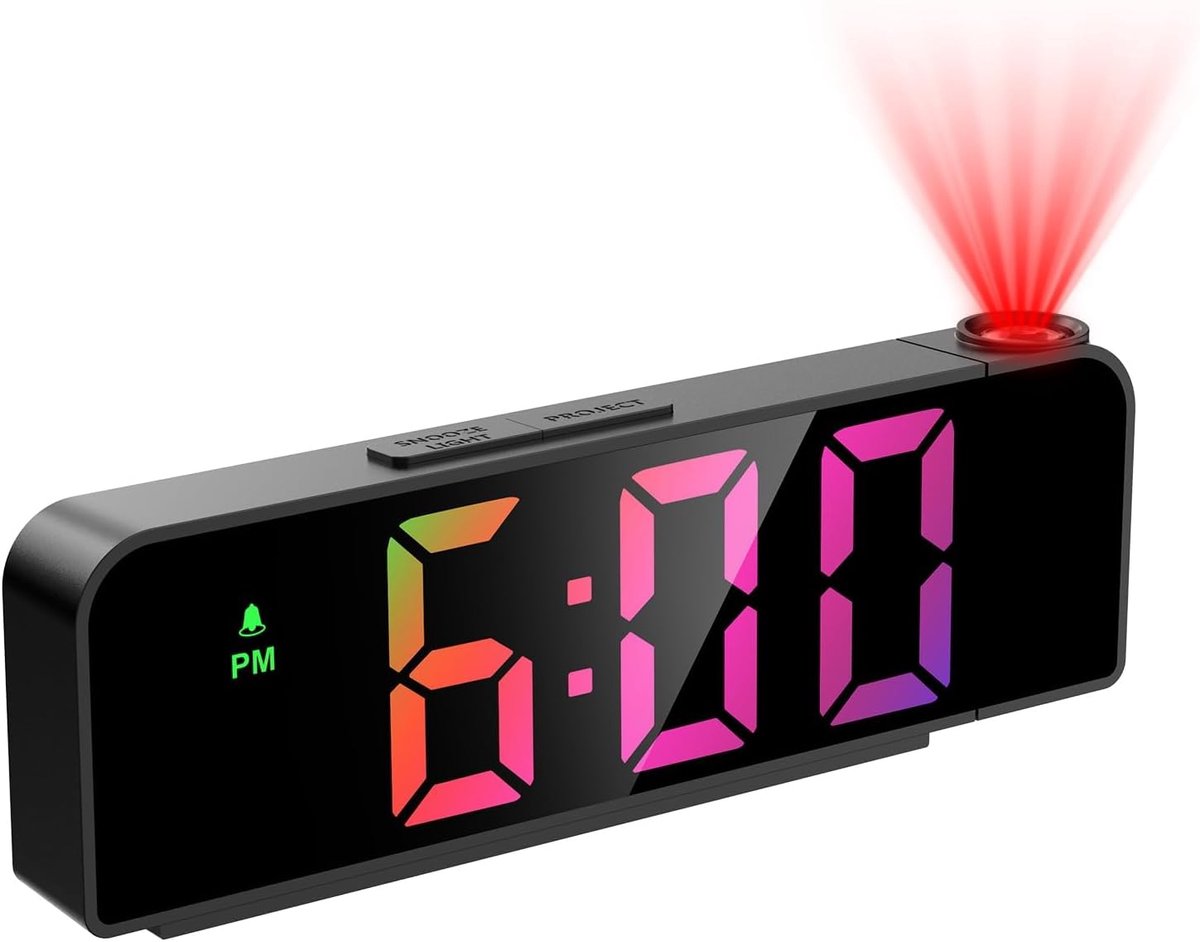 Projectie wekkers projector voor slaapkamer met dimmer luide wekker nachtkastje voor zware slapers