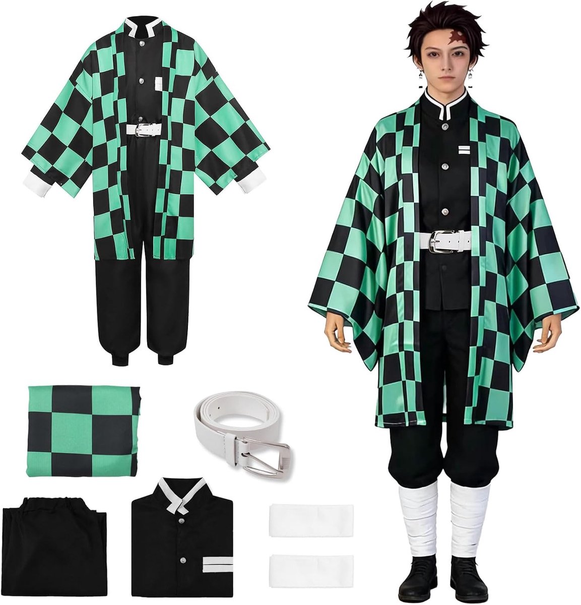 Anime Kostuum, Giyuu/Shinobu/Mitsuri/Muichirou/Tanjiro/Nezuko/Zenitsu Cosplay, Animekostuums voor Mannen en Vrouwen Karakter Kimono Uniform voor Carnaval, Halloween, Anime Conventies