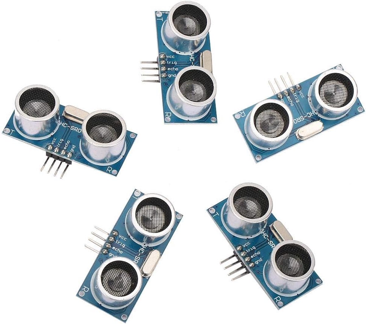 Ultrasone afstandsmodule, 5 stuks 2cm-450cm afstandssensor, HC-SR04 DC 5V variërende detector voor