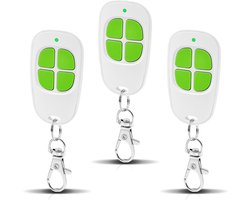 Afstandsbediening voor poort en garage, SCS Sentinel compatibel, 433,92 MHz, 4 kanalen, geheime code draaibaar en lang bereik, groen, 3 stuks