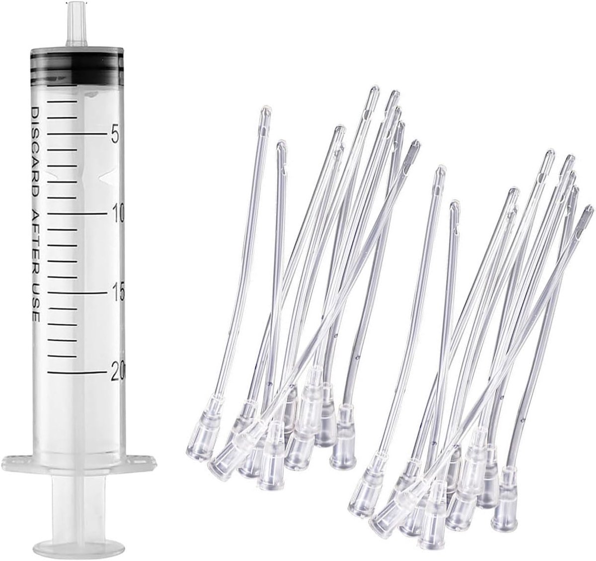 Voederspuit, 1 stuk vogelvoederdispenser met 20 stuks slangen, steriel voederspuit voor kleine dieren, kittens, puppy's, wetenschappelijke industriële laboratoria (B)