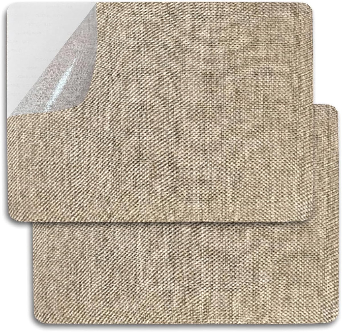 2 stuks, 28 x 20 cm, zelfklevende linnen reparatietape voor kleding, donsjack, banken, tent, slaapzak, autostoelen (kameel)