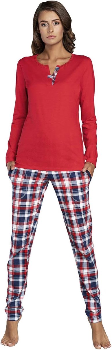 Fashion Katoenen Damespyjama met Kerstprint | Warme en Zachte Tweedelige Set met Shirt en Broek | Gezellig voor de Feestdagen of Thuisrelax S-XXL