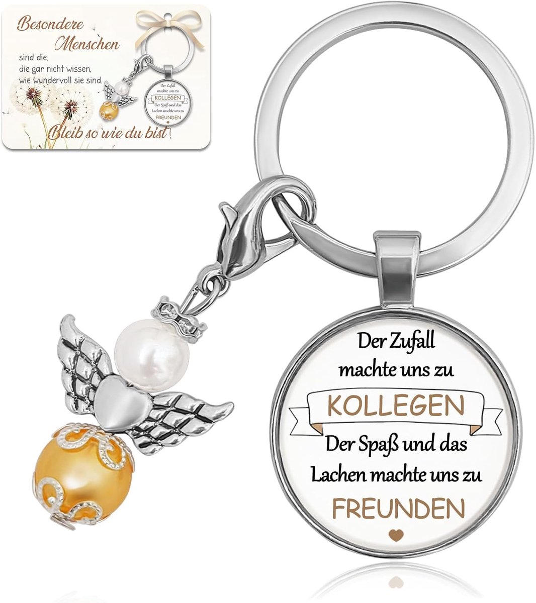 Beschermengel Sleutelhanger Afscheidsgeschenk Collega's, Kleine Verjaardagscadeaus Werkcollega Beste Collega Favoriete Collega, Paasgeschenken Pensioen Banenwisseling Nieuwe Baan