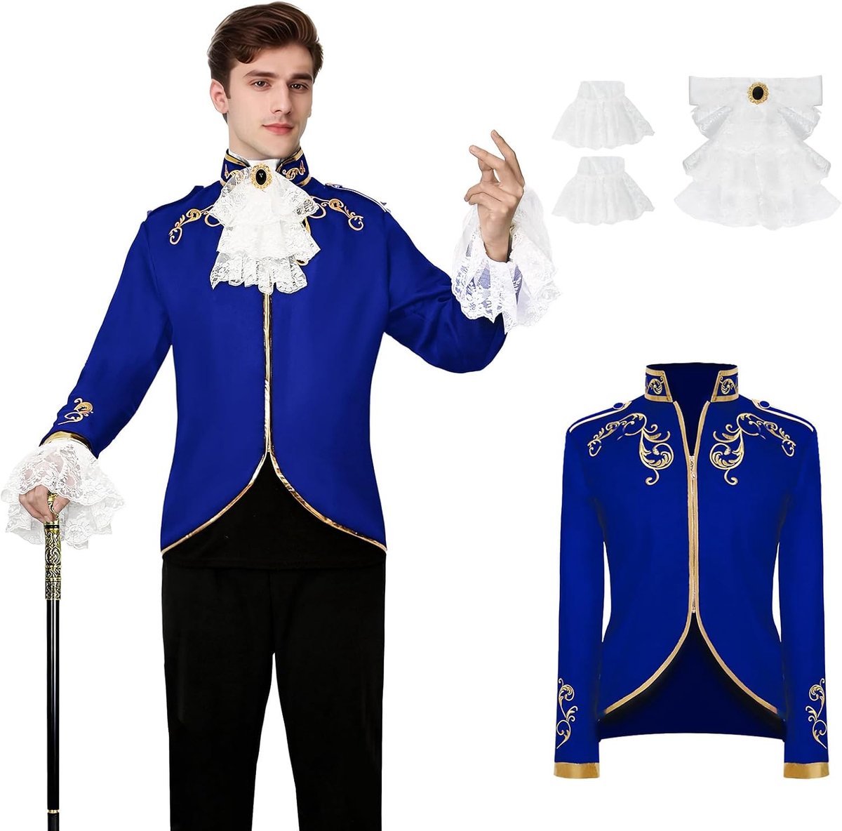 gothic, blazer, steampunk, jas, middeleeuwse smoking voor heren, voor Halloween, retro cosplay