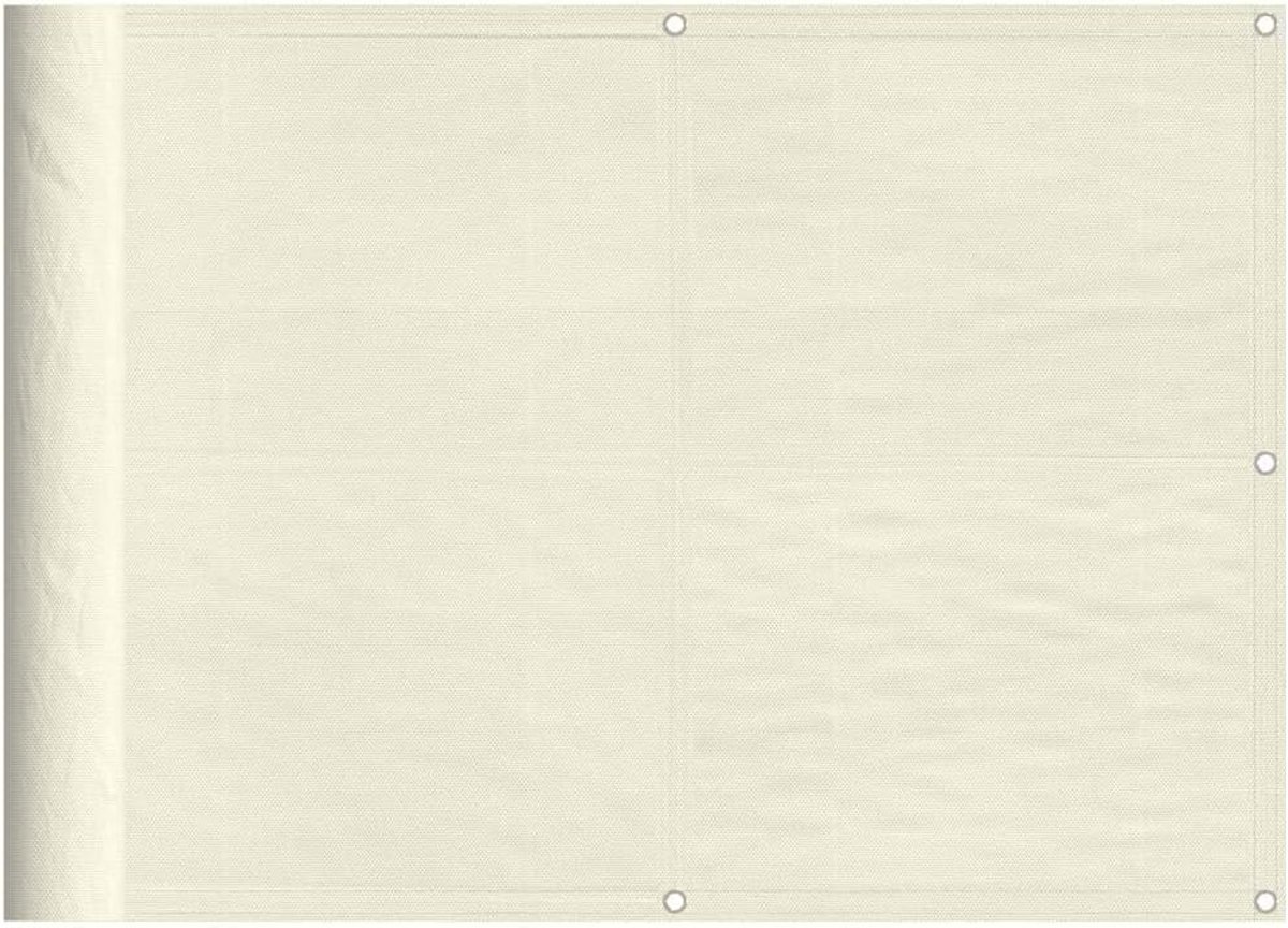 balkoninkijkbescherming, lichtgrijs, 75 x 300 cm, 100% polyester Oxford met PU-coating, uv-bestendig, wind- en stofdicht, inclusief aluminium ogen en touw voor eenvoudige