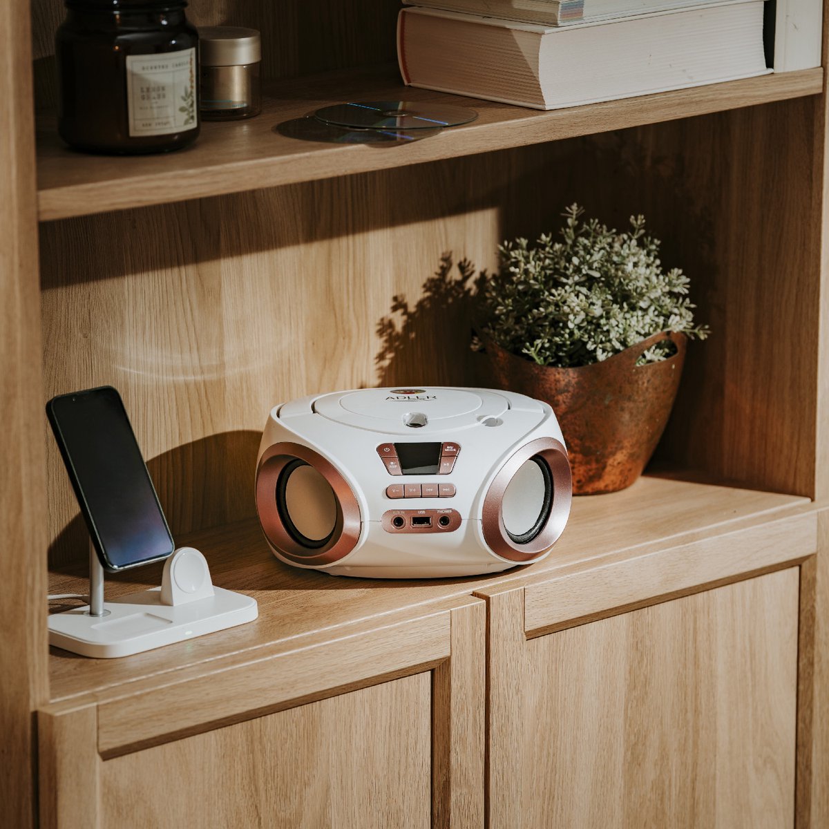 Boombox - radio met CD-MP3, USB, FM-radio, AUX, hoofdtelefoonaansluiting, Adler, AD 1181 thumbnail 5