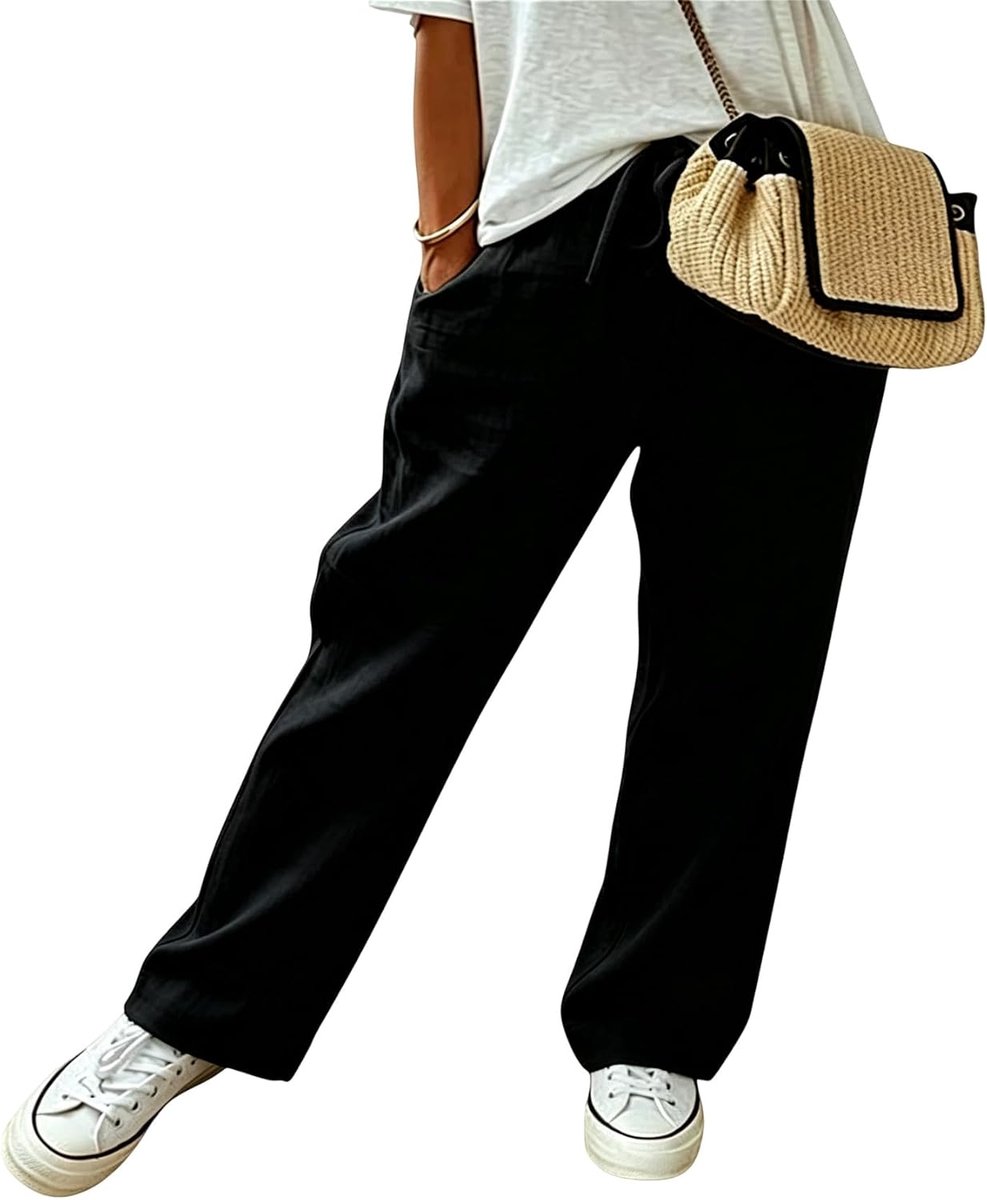 zomer linnen baggy casual lengte broek comfortabel luchtig licht met zakken