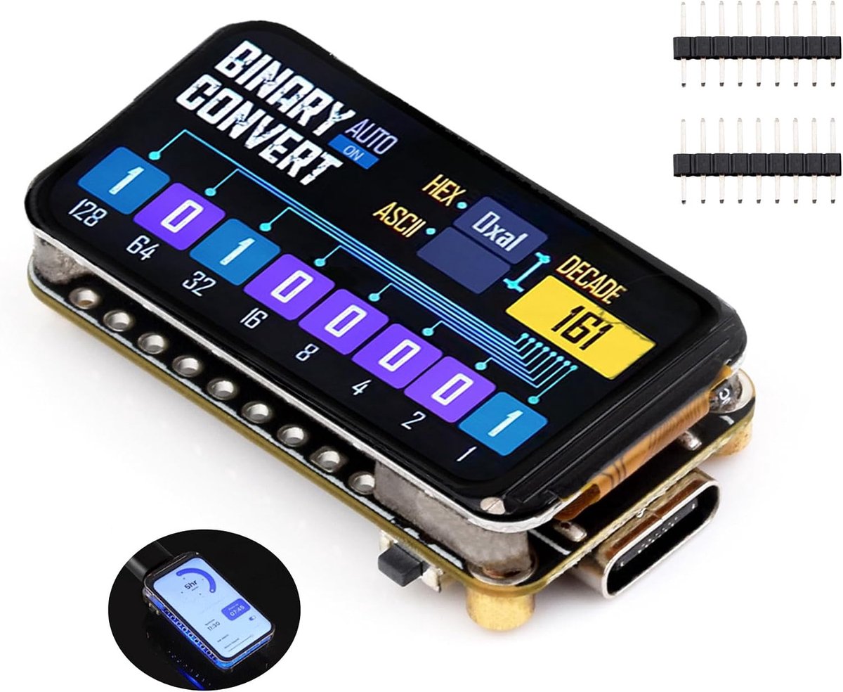 1,4 inch scherm ontwikkelbord, 172 × 320, 262 K kleur, single-core processor 160 MHz rijfrequentie, met kleurrijke RGB-LED, ESP32 met scherm ondersteunt W-i-F-i 6 & BLE