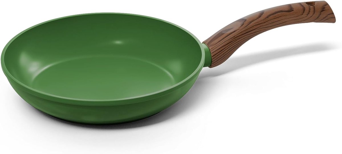 & Pan - Go Koekenpan 24 cm -Geschikt voor alle warmtebronnen, inclusief inductie – PFAS-vrij- Keramische Anti-aanbaklaag -Vaatwasserbestendig -Aluminium- Cool Touch Handvat -Groen