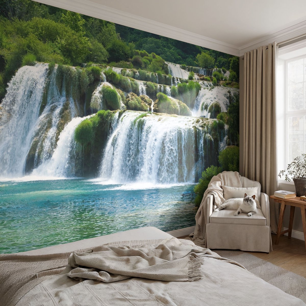 Coloray Vliesbehang - Groente Snellijm Behang - 104x70 cm - Natuurlijke Harmonie Muurschildering - Slaapkamer behang Landschappen - Fotobehang Vlies - Gang behang