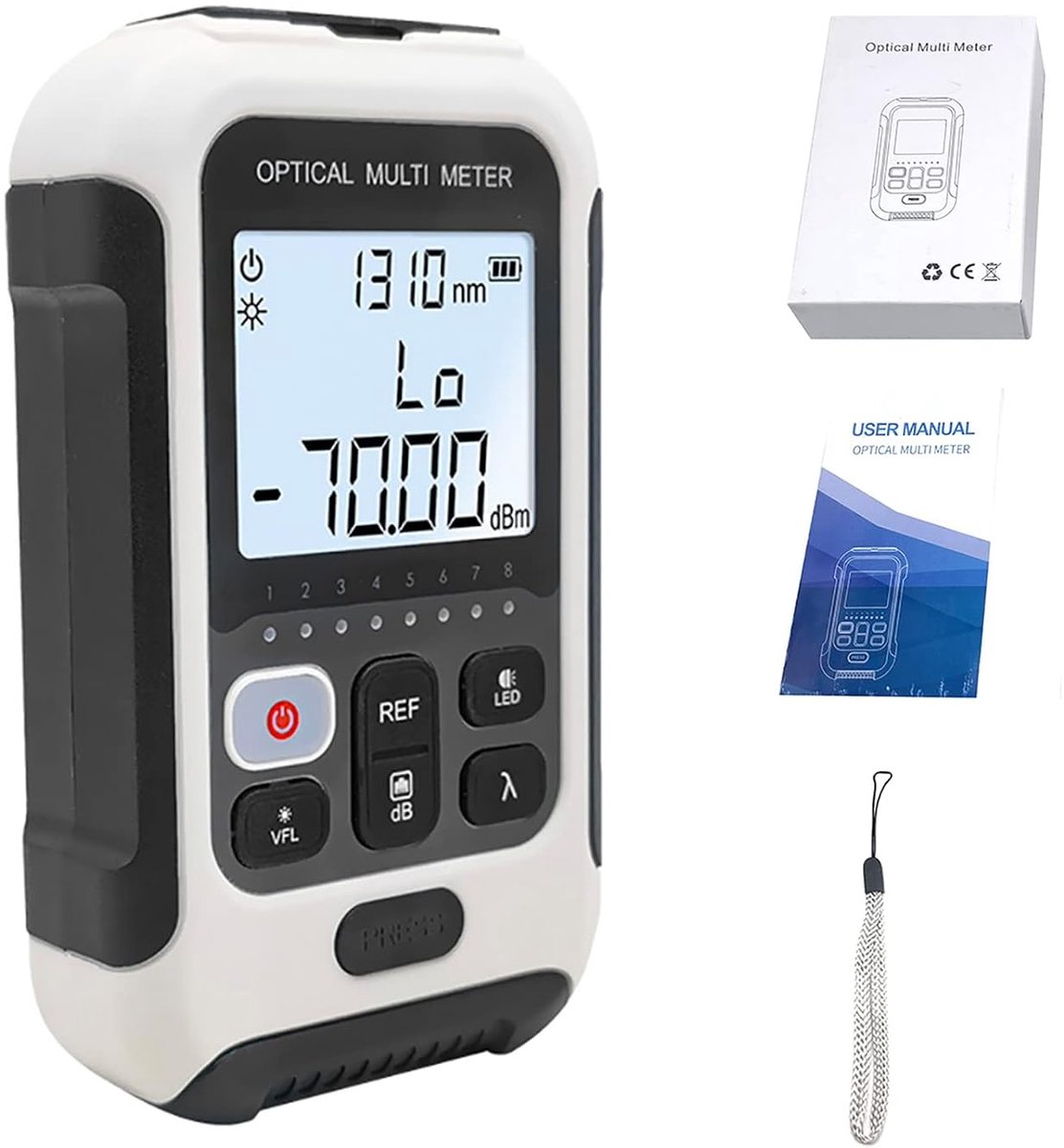 Optische Vermogensmeter, Multifunctionele Hoge Nauwkeurigheid Vezel Optische Kabel Tester SC FC ST Netwerk voor 850, 980, 1270, 1300, 1310, 1490, 1550, 1577, 1625, 1650nm