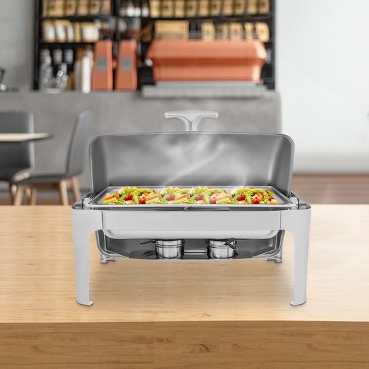 Buffetwarmer Voedselverwarmer - 201 Roestvrijstaal - 9L Inhoud Per Bak - Rechthoekig - Catering En Buffet