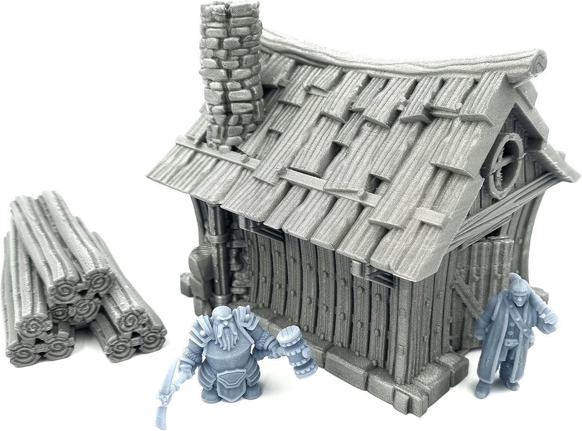 - Dwarf's Hut House - Fantasy Battle Building terrein landschap voor tafelblad & RPG 28-32 mm miniaturen oorlogsspel rekwisieten DnD & D, 3D-geprint en overschilderbaar