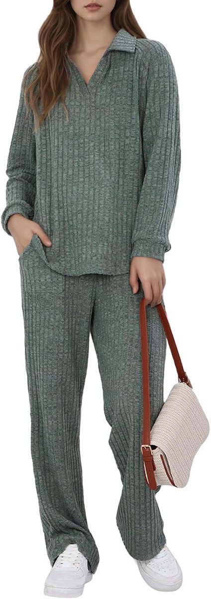 2-delige pyjamaset, elegante dameskleding, binnenkleding, herfstoutfit, lange mouwen