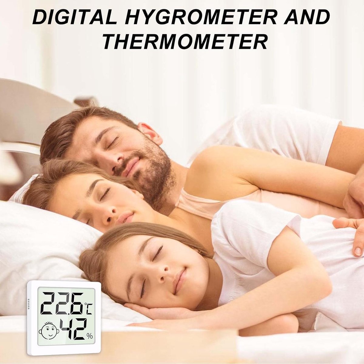 6 stuks mini-thermometer/hygrometer voor binnen, digitale thermometer, hygrometer met smiley-display, temperatuur en luchtvochtigheidsmeter voor babykamer, woonkamer, kantoor, broeikas, werkkamer — cadeau in Cadeau-ideeën - foto 7