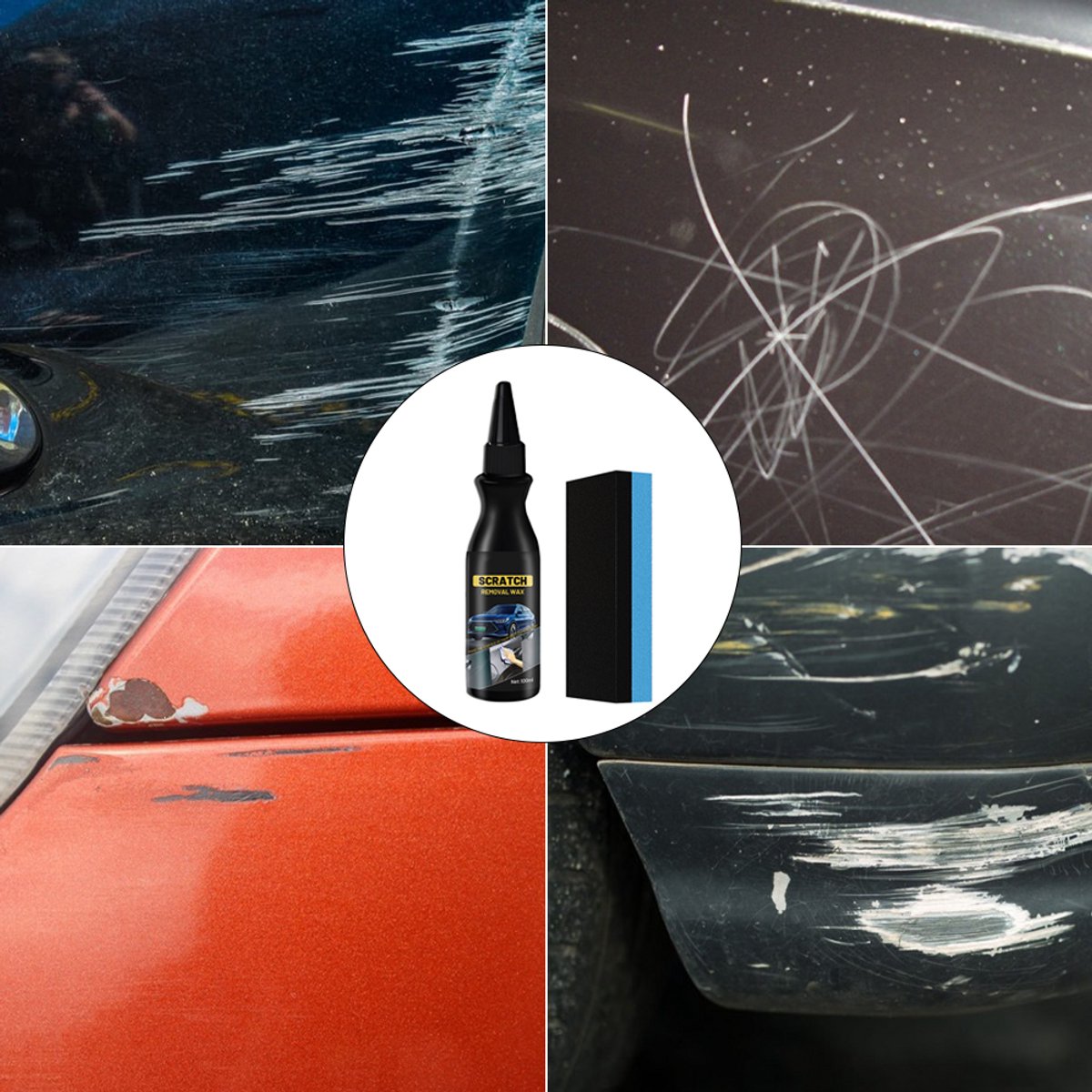 Reparatieset voor autokrassen - Krassenverwijderaar voor auto's - Krassencrème voor auto's - Autoreparatie & -onderhoud - Onderhoud & opknappen van autolak - 100 ml - Met spons – foto 8