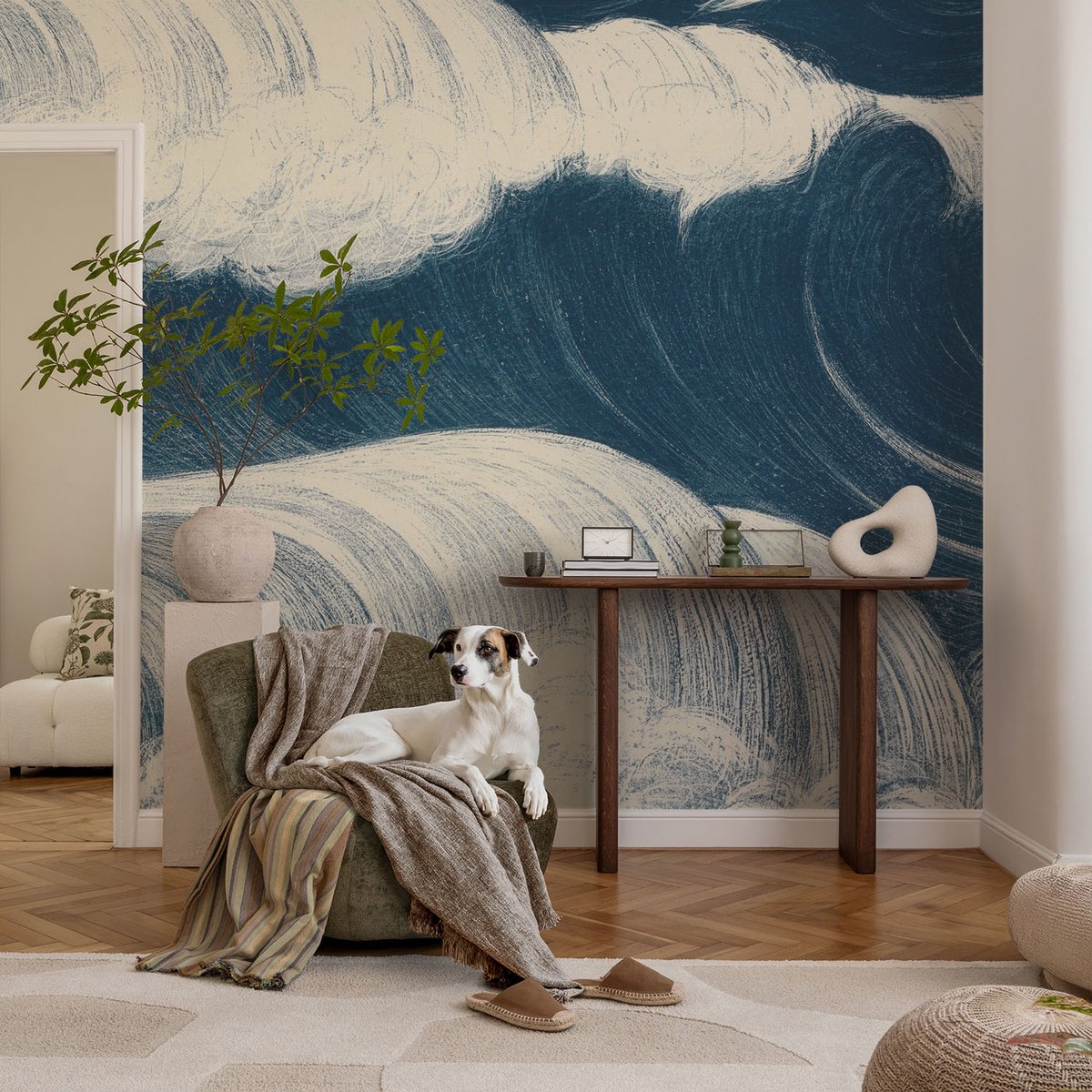 Coloray Vliesbehang - Marine Snellijm Behang - 104x70 cm - Zeegolven Fotobehang Vlies - Woonkamer behang Deel - Muurschildering - Hal behang