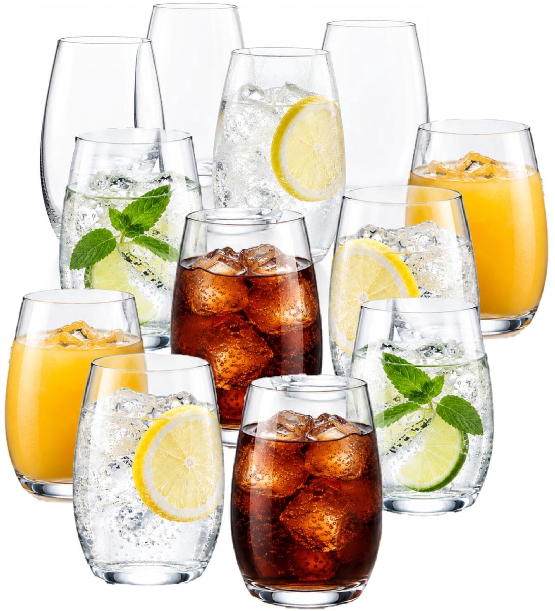 Luminarc Drinkglazen Tampa - 12x stuks - transparant - 400 ml - Waterglazen - Tumblers - Luxe uitstraling