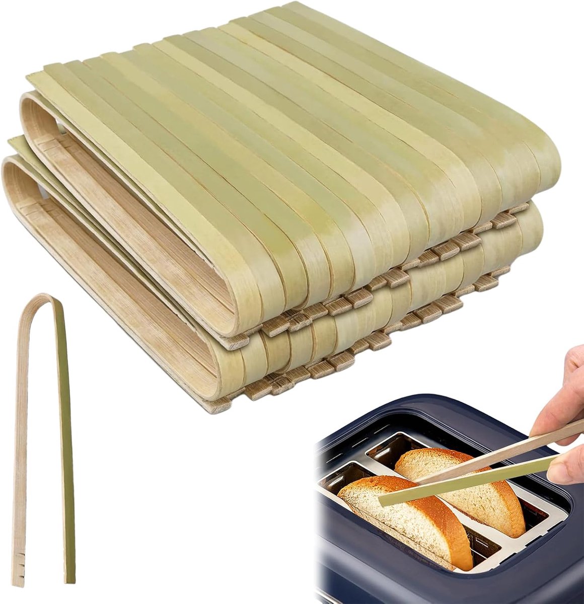 Houten Bamboe Klemmen – 120 Stuks Wegwerp Bamboe Klemmen voor Brood, Sandwich, Fruit en Snacks – 8 cm, Geschikt voor Feest, Catering, en Huishouden