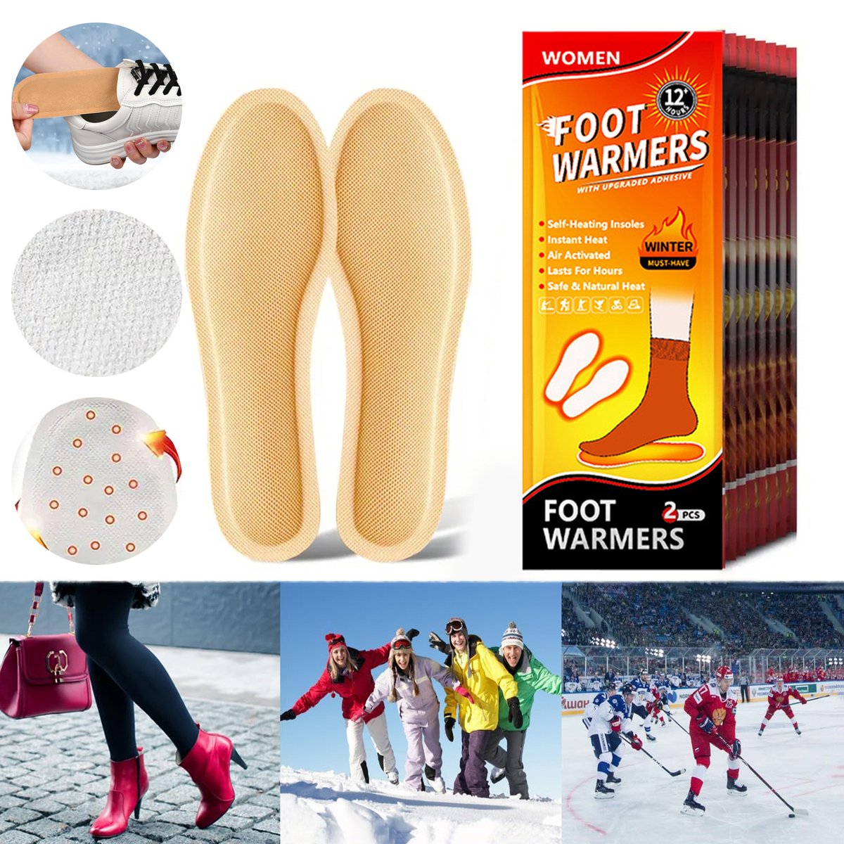 Wegwerp-Teenwarmers, Voetenwarmers Voor Dames en Heren, Voetwarmers, Voor Gebruik Buitenshuis.