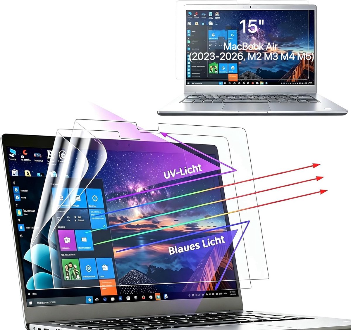 Beschermfolie voor MacBook Air 15 inch 2023-2026, M2 M3 M4 M5