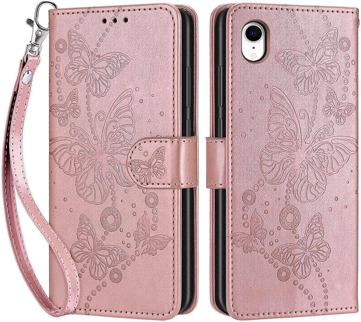 Portemonnee Telefoonhoes voor iPhone XR Rose Goud